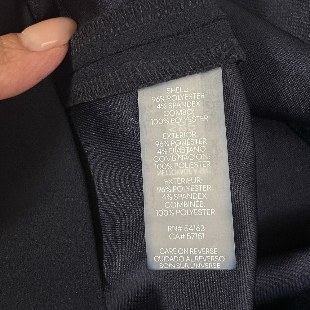 Karl Lagerfeld Cocktail Dress Ilussion Neckline Pearl Embellished Size 8 Blue - Picture 9 of 15